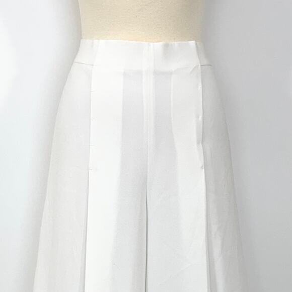 Elie Tahari Reese Pants Crepe Georgette Wide Leg Pleated Front White 6 NWT - Picture 3 of 10